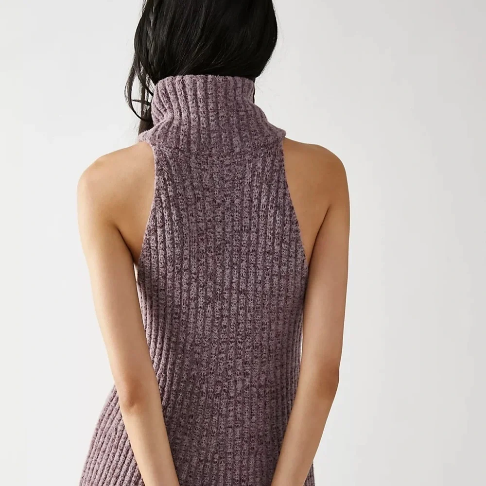 Free People Claude Mini Dress Pull On Oversized Turtleneck Soft‎ Stretch Knit M